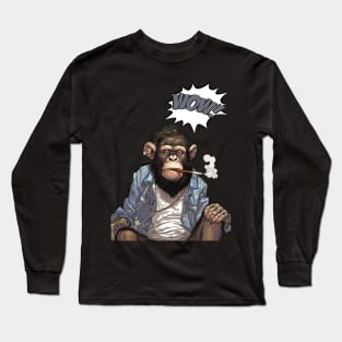 Stoned Monkey Wow Monkey Thoughts Long Sleeve T-Shirt